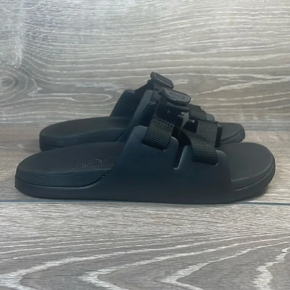 Chaco Chillos Big Boy Sz 4 Slip On Black Adjustable Strap Slides Sandals